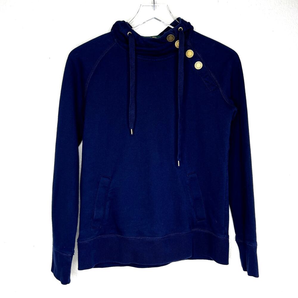 Lauren Jeans Co Ralph Lauren Navy Blue Hoodie Sweatshirt Top MEDIUM Pullover
